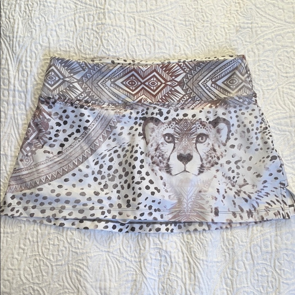 Wear it to Heart Tennis Skirt white leopard print